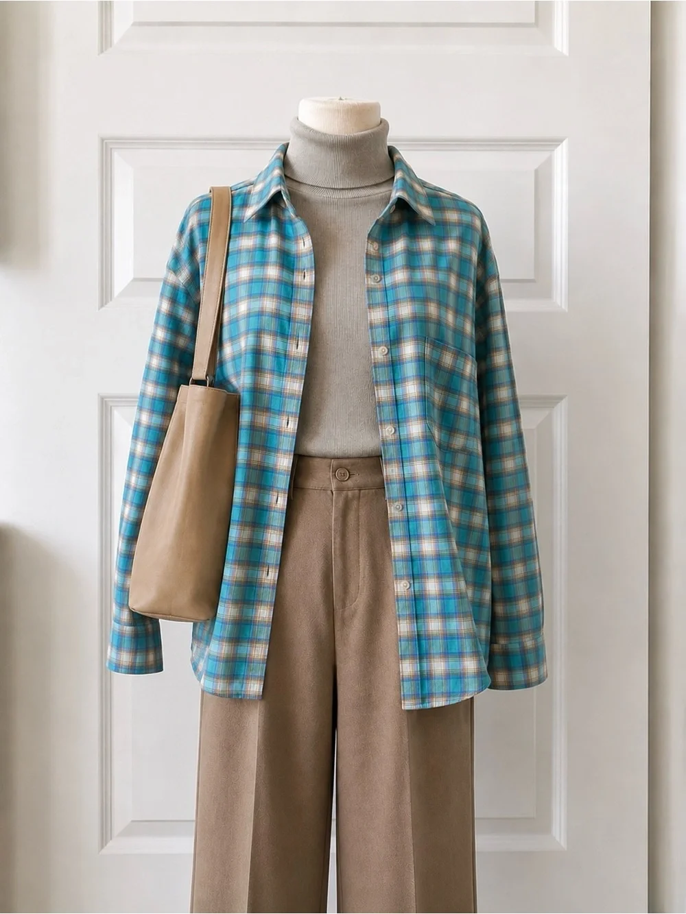 Vintage Honors Plus Size 100% Cotton Plaid Flannel Shirt 1X Teal Purple Cottagec